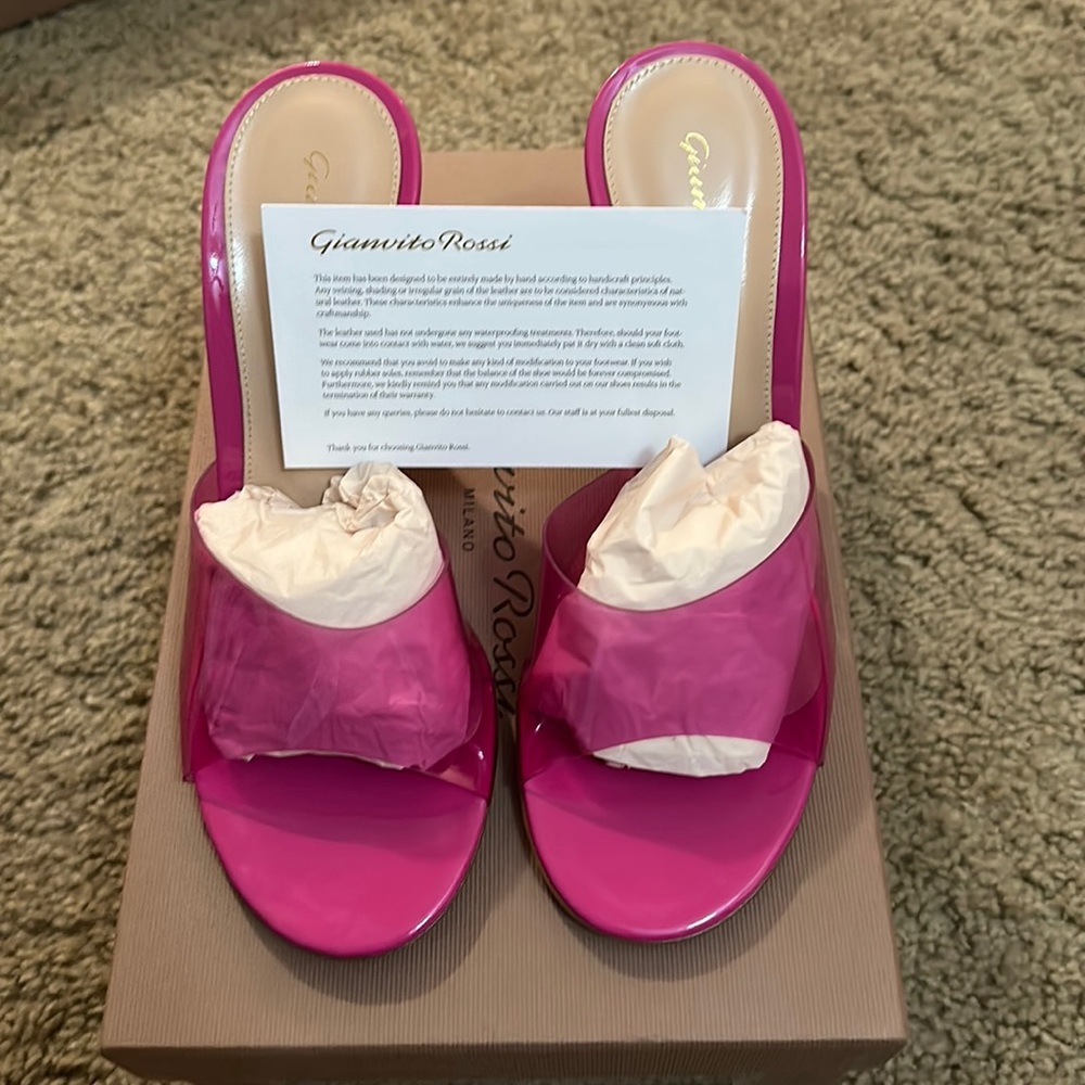 Gianvito Rossi Futura Glass Bloom Sandals Size 38